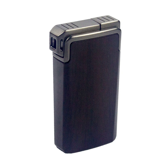 Windproof Dual-Flame Refillable Butane Torch Lighter with Adjustable Jet Wood Grain Design Cigarette Accessory Man Dad gift