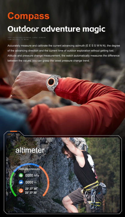 2024 New GPS Outdoor Military Smart Watch Men LED Flashlight HD Screen Heart Rate IP67 Waterproof Sports Smartwatch For Xiaomi