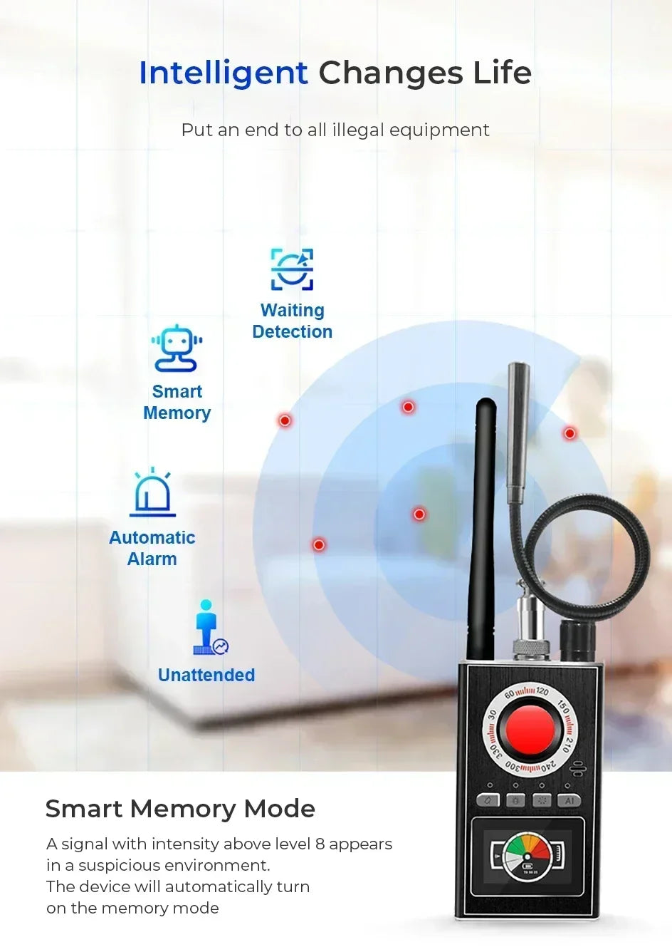 Multi-function K18 K88 Anti-spy Detector GPS Signal Lens Tracker Detect GSM Finder RF Tracker Wireless Camera Lens Device Finder