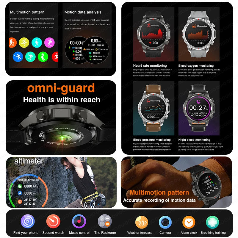 2024 New GPS Outdoor Military Smart Watch Men LED Flashlight HD Screen Heart Rate IP67 Waterproof Sports Smartwatch For Xiaomi