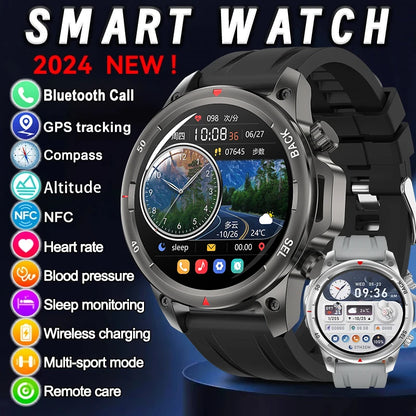 2024 New GPS Outdoor Military Smart Watch Men LED Flashlight HD Screen Heart Rate IP67 Waterproof Sports Smartwatch For Xiaomi