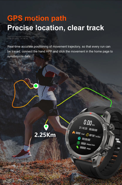 2024 New GPS Outdoor Military Smart Watch Men LED Flashlight HD Screen Heart Rate IP67 Waterproof Sports Smartwatch For Xiaomi