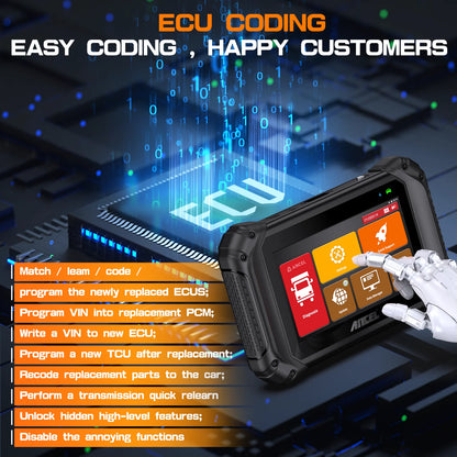 ANCEL V5 HD Heavy Duty Truck Diagnostic Tool All System ECU Coding BI-Directional OBD2 Truck Scanner PK ANCEL X7 HD