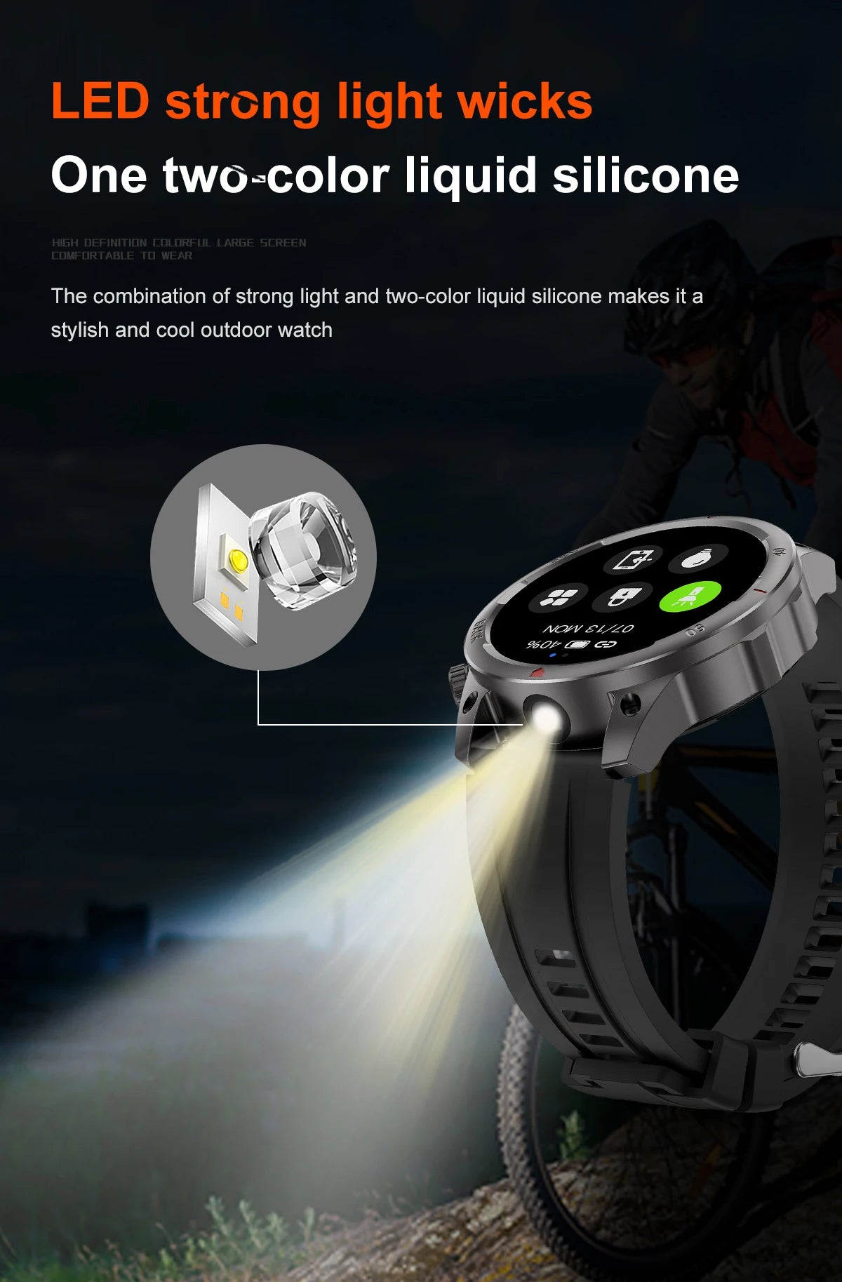 2024 New GPS Outdoor Military Smart Watch Men LED Flashlight HD Screen Heart Rate IP67 Waterproof Sports Smartwatch For Xiaomi