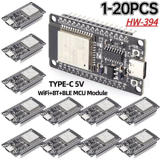 1-20PCS ESP32 Development Board WiFi+Bluetooth-compatible Module WROOM-32D Micro Type-C Ultra-Low Power Consumption Dual Core